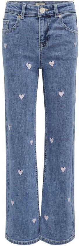 Kogjuicy Wide Leg Heart Emb Jeans Noos - Blue Denim