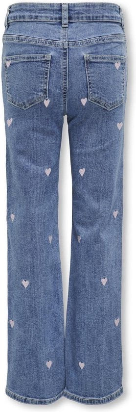 Kogjuicy Wide Leg Heart Emb Jeans Noos - Blue Denim