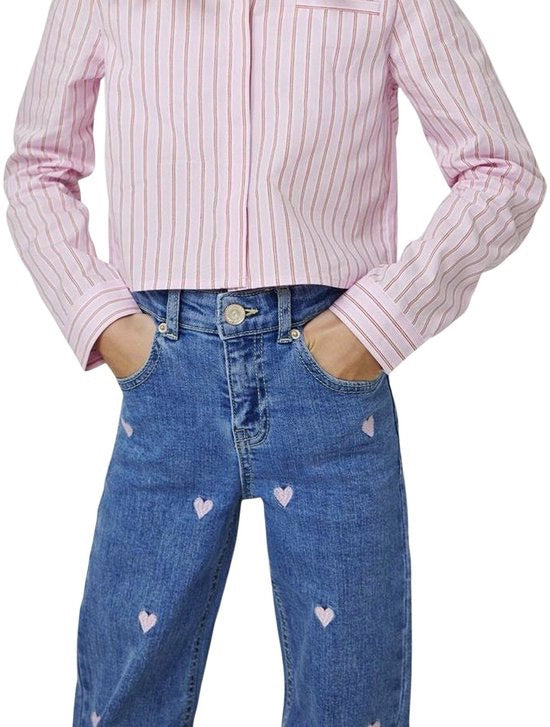 Kogjuicy Wide Leg Heart Emb Jeans Noos - Blue Denim