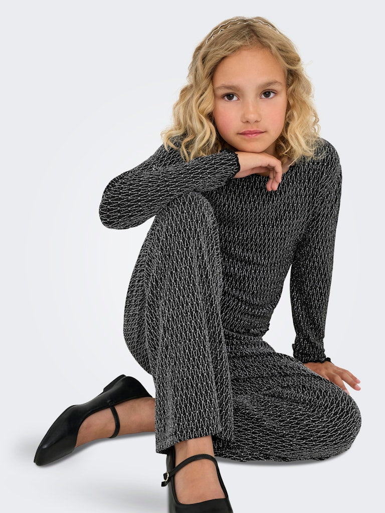 Kogqueen Glitter Pant Bf Jrs - Zwart Dessin