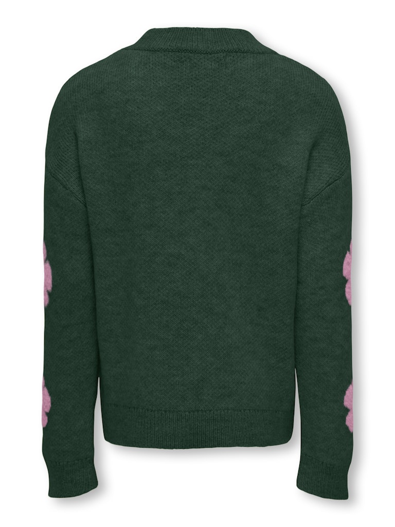 Kognaja L/s Flower Pullover Knt - Groen Dessin