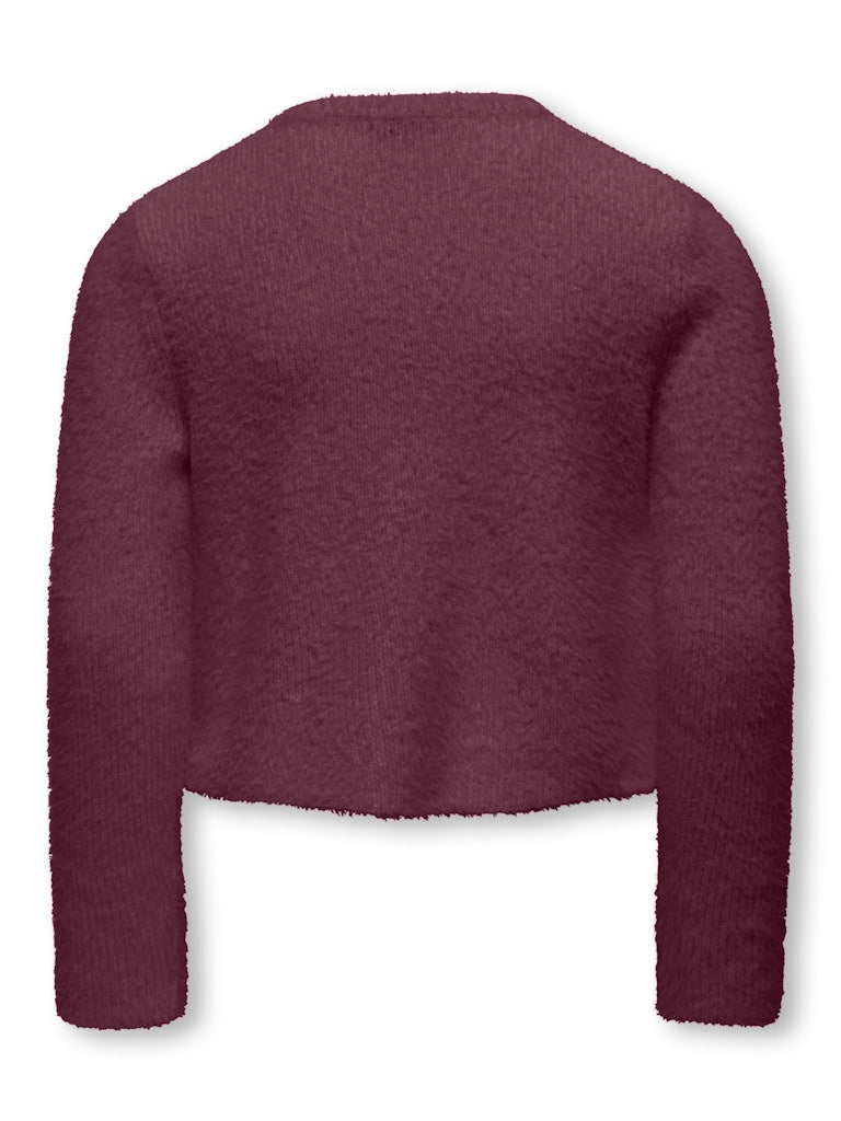 Kogpiumo Petra Pearl O-neck Car Knt Noos - Bordeaux