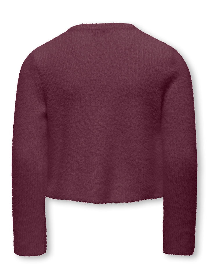 Kogpiumo Petra Pearl O-neck Car Knt Noos - Bordeaux