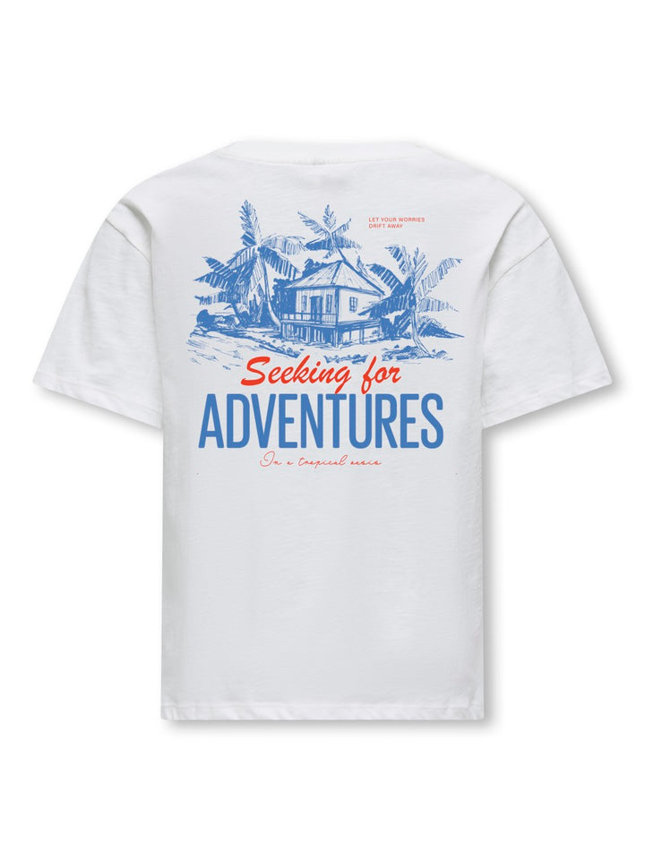 Kogvivienne S/s Loose Vacay Top - Off-white