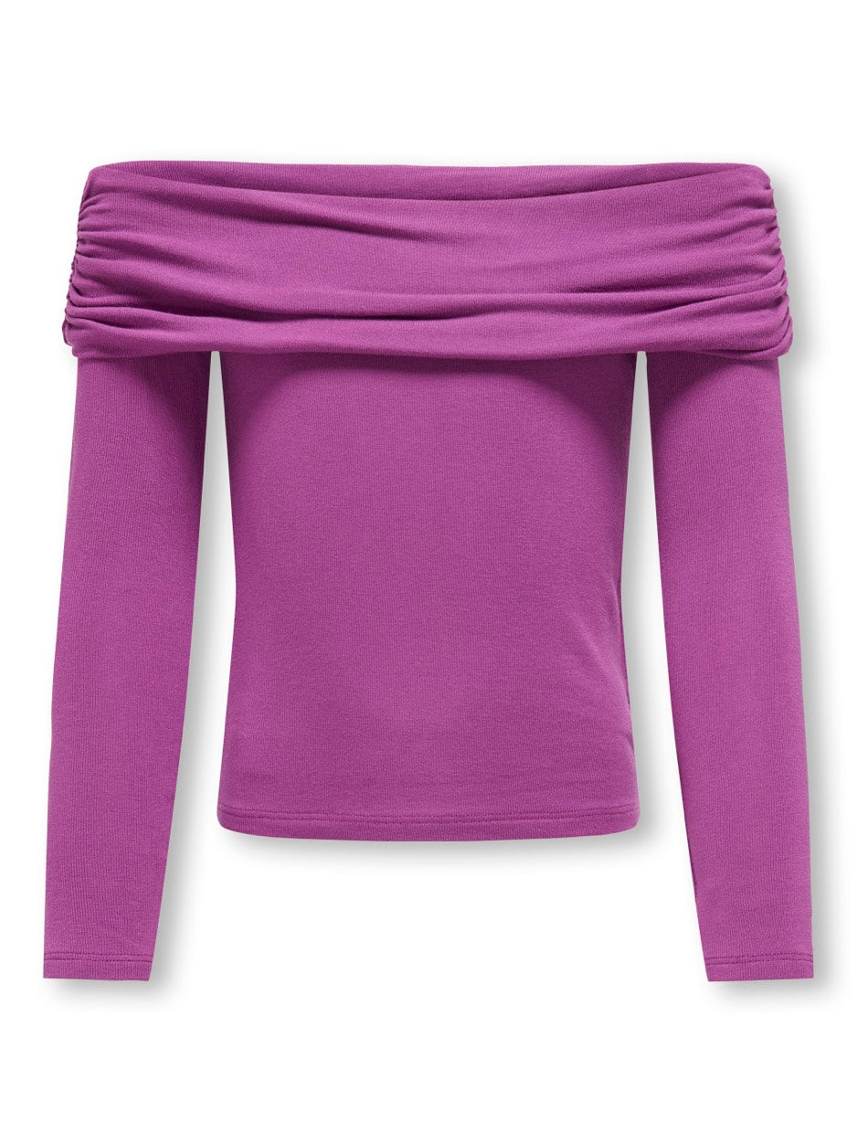 Kogamour Ls Offshoulder Top - Fuchsia