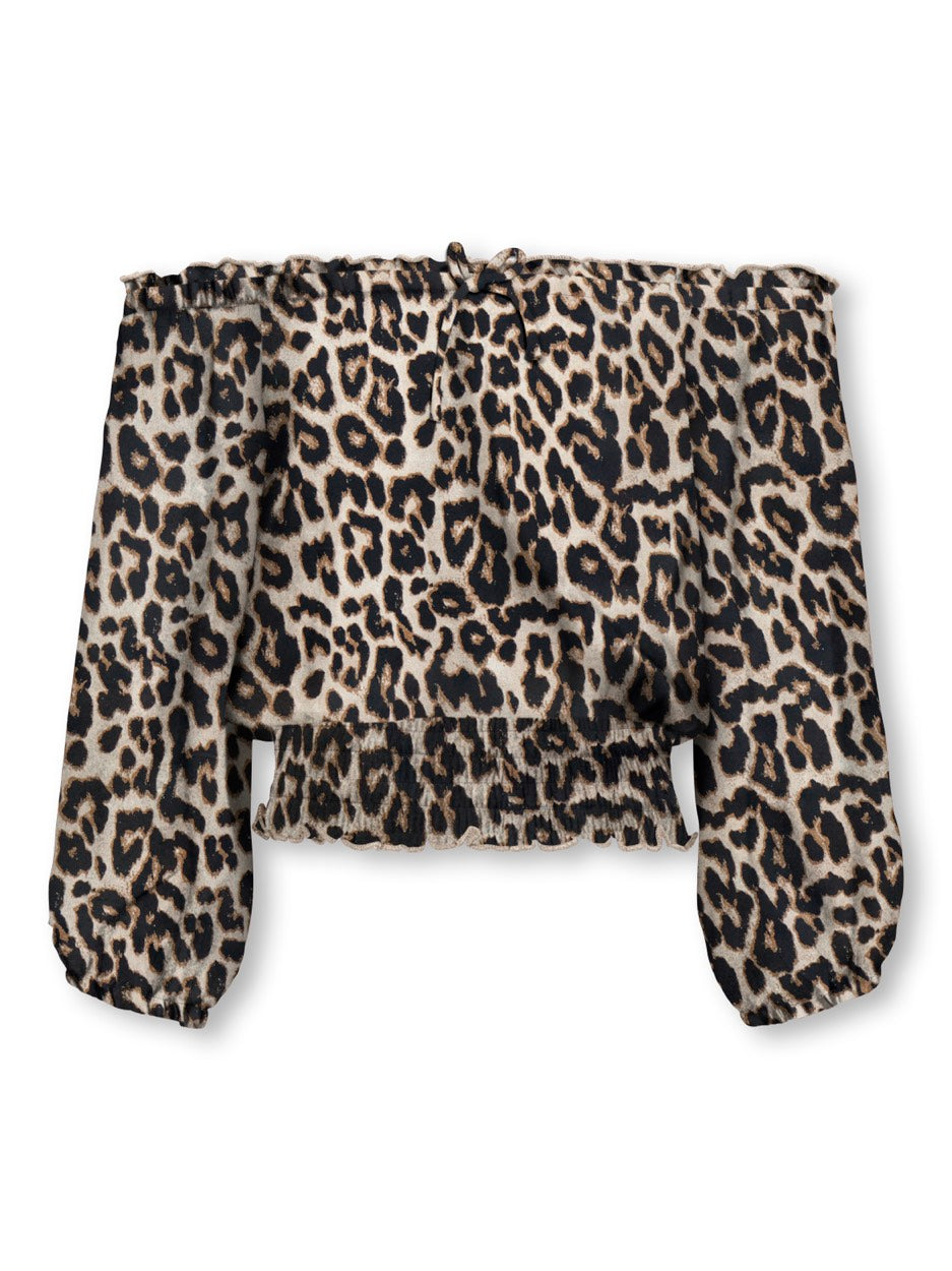 Kogglow Life Off Shoulder Top Aop W - Zwart Dessin