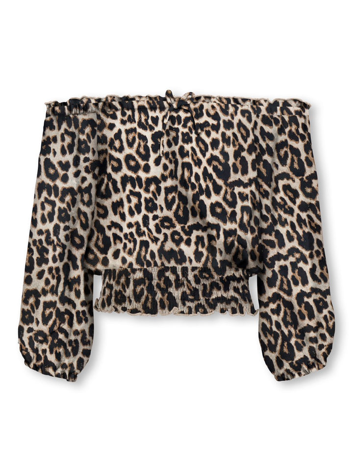 Kogglow Life Off Shoulder Top Aop W - Zwart Dessin