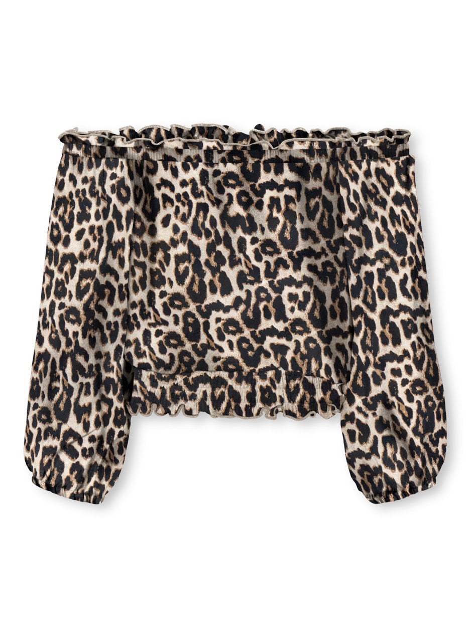 Kogglow Life Off Shoulder Top Aop W - Zwart Dessin