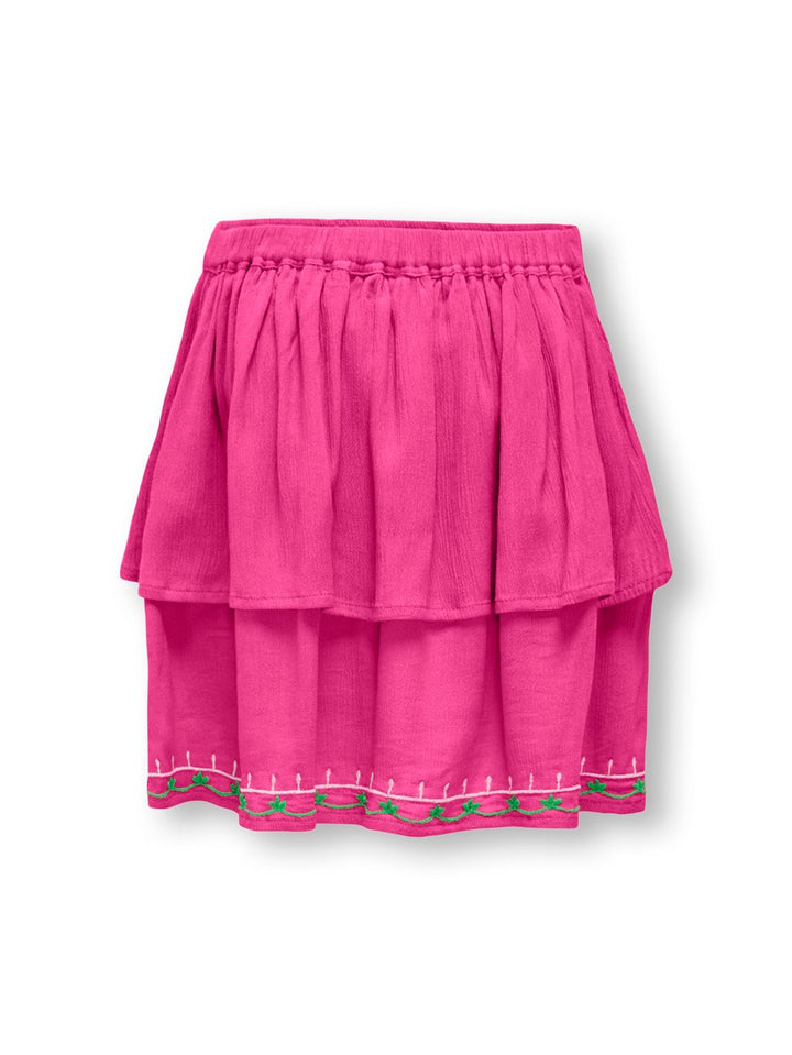 Kogada Emb. Skirt Wvn - Framboos