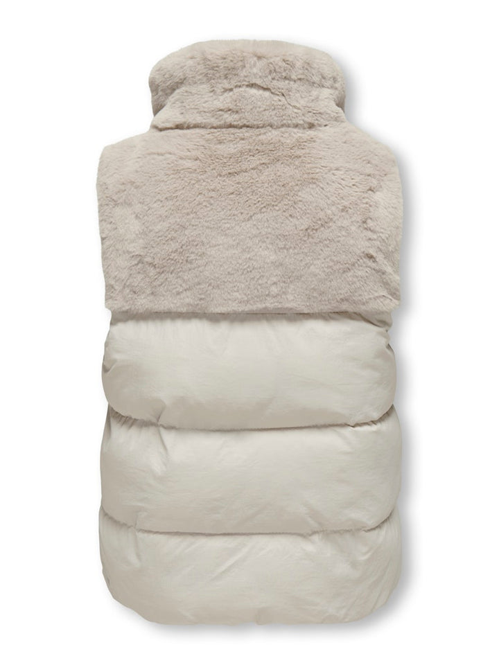 Kogwanja Fur Puffer Mix Waistcoat Otw - Beige