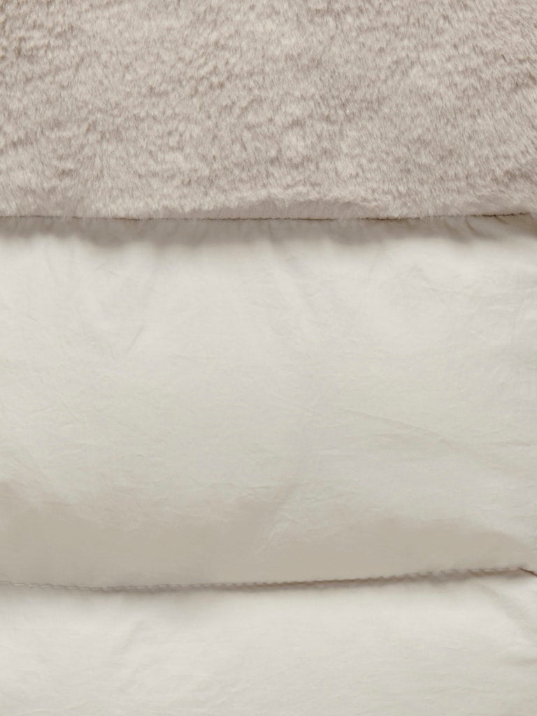 Kogwanja Fur Puffer Mix Waistcoat Otw - Beige