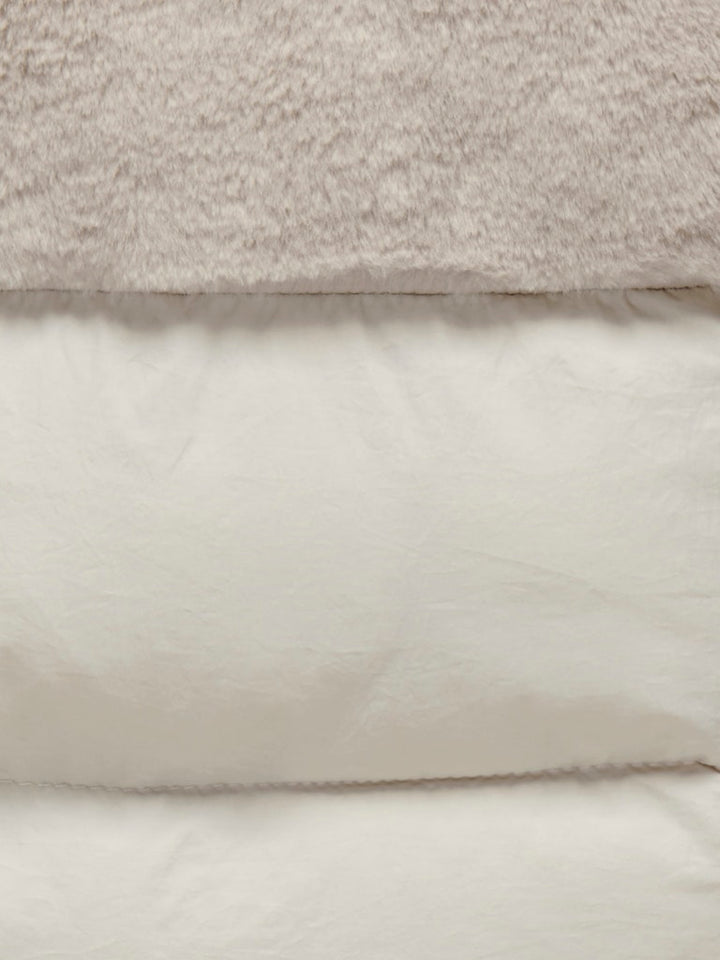 Kogwanja Fur Puffer Mix Waistcoat Otw - Beige