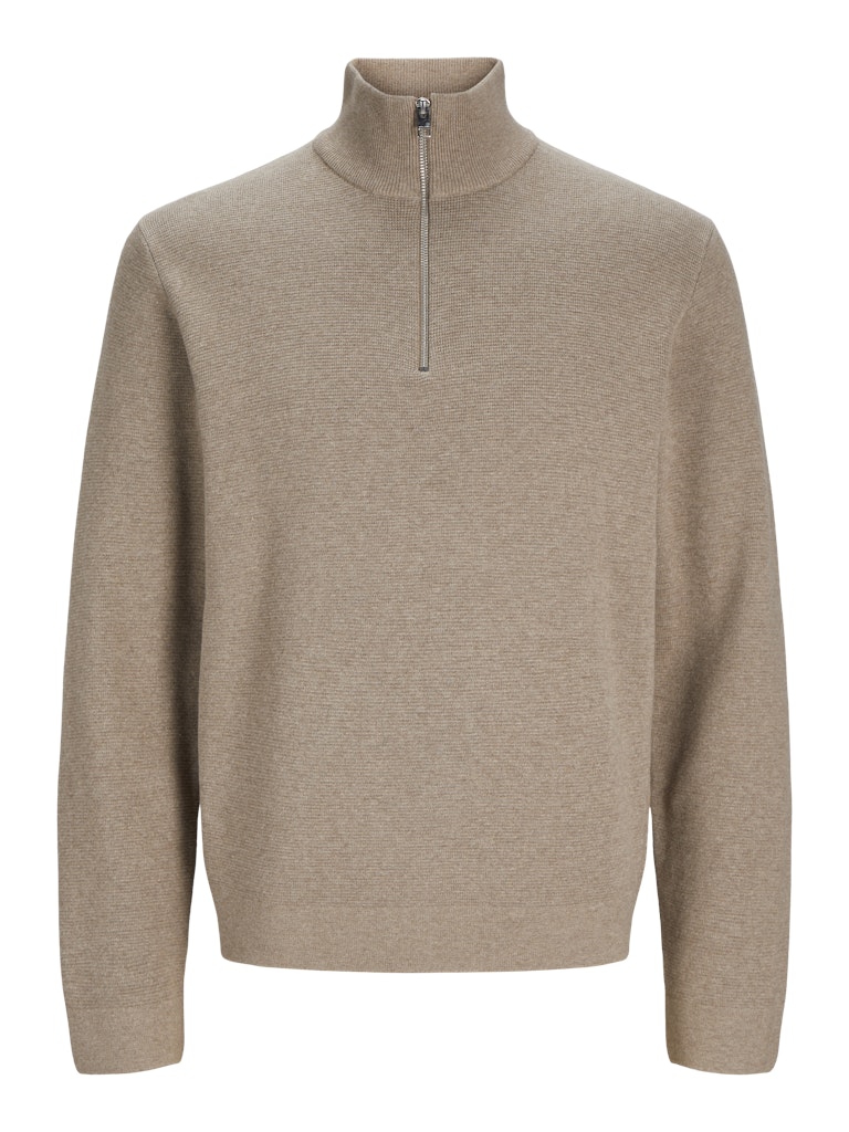 Jprblamilano Stitch Knit Half Zip Jnr - Licht Bruin