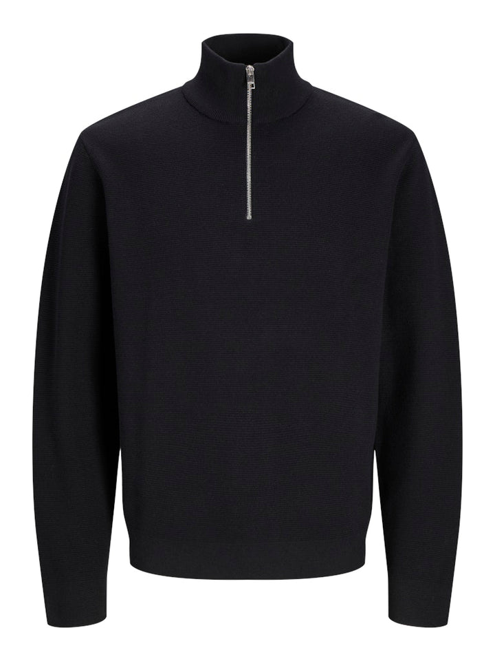 Jprblamilano Stitch Knit Half Zip  Jnr - Zwart