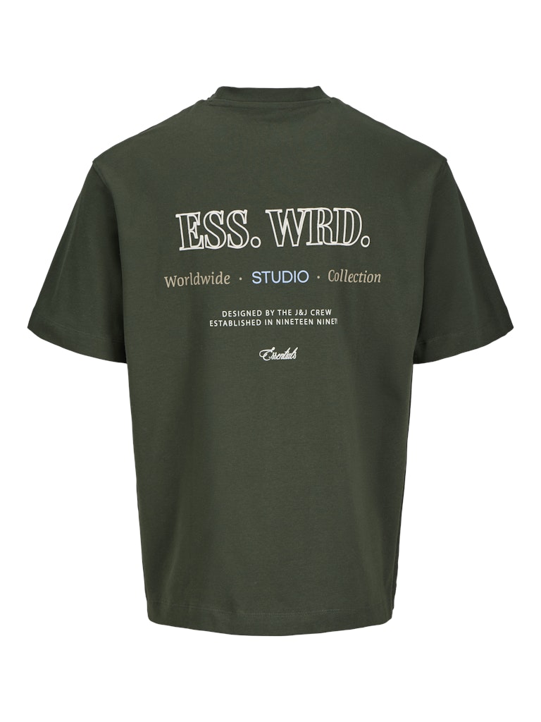 Jjeurban Edge Studio Tee Ss O-neck Jnr - Donkergroen