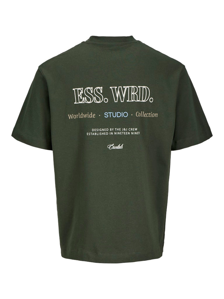 Jjeurban Edge Studio Tee Ss O-neck Jnr - Donkergroen