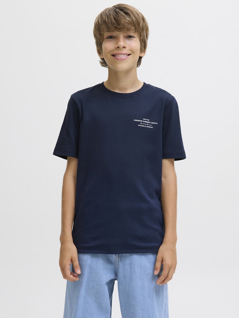 Jprblachad Branding Ss Crew N Tee Jnr - Navy