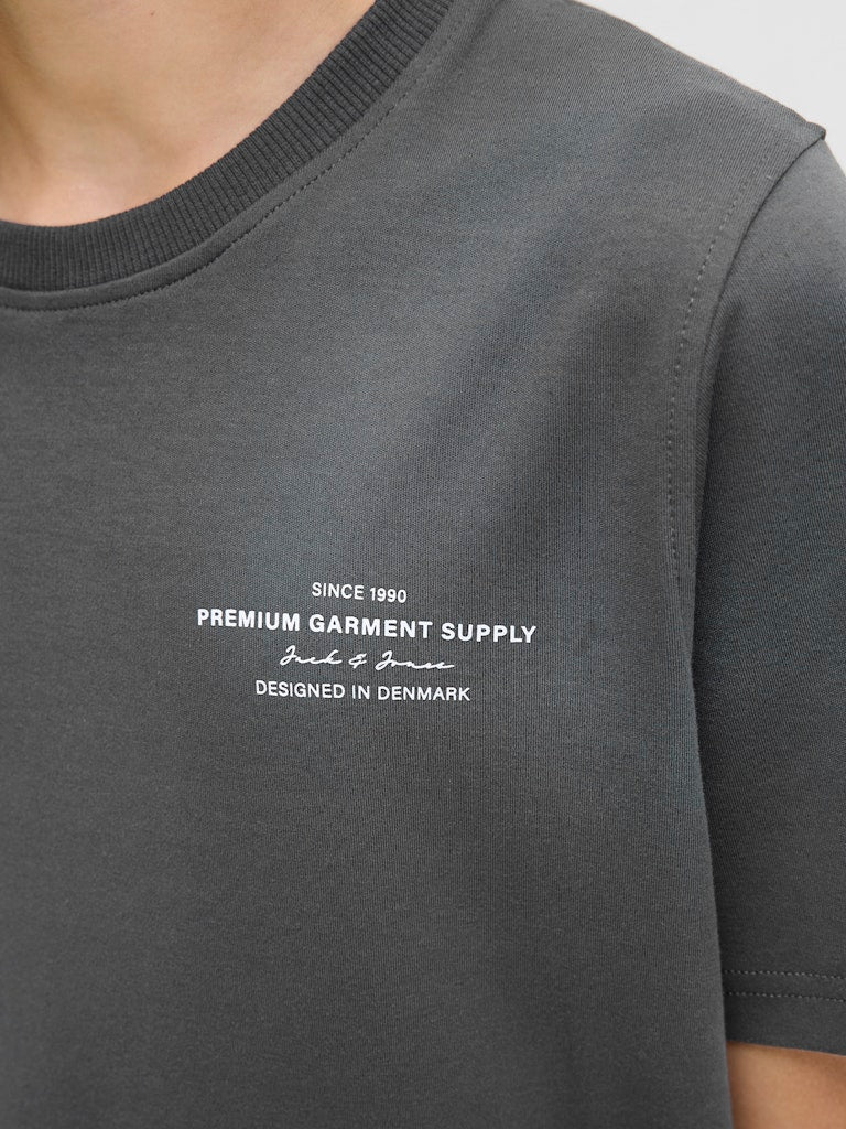 Jprblachad Branding Ss Crew N Tee Jnr - Grijs