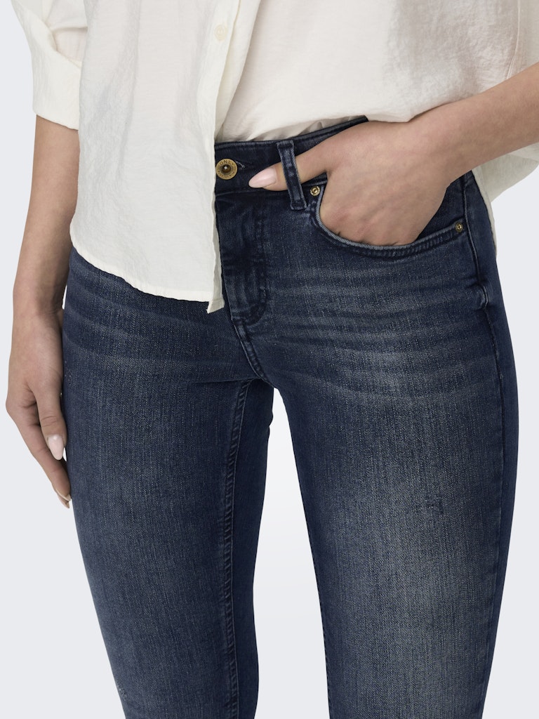 Onlblush Life Mid Sk Ank Raw Rea409 - Blue Denim