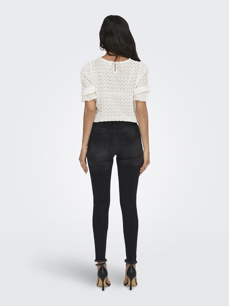 Onlblush Mid Ank Raw Jeans Rea1099 . . 1827. Juli - Black Denim