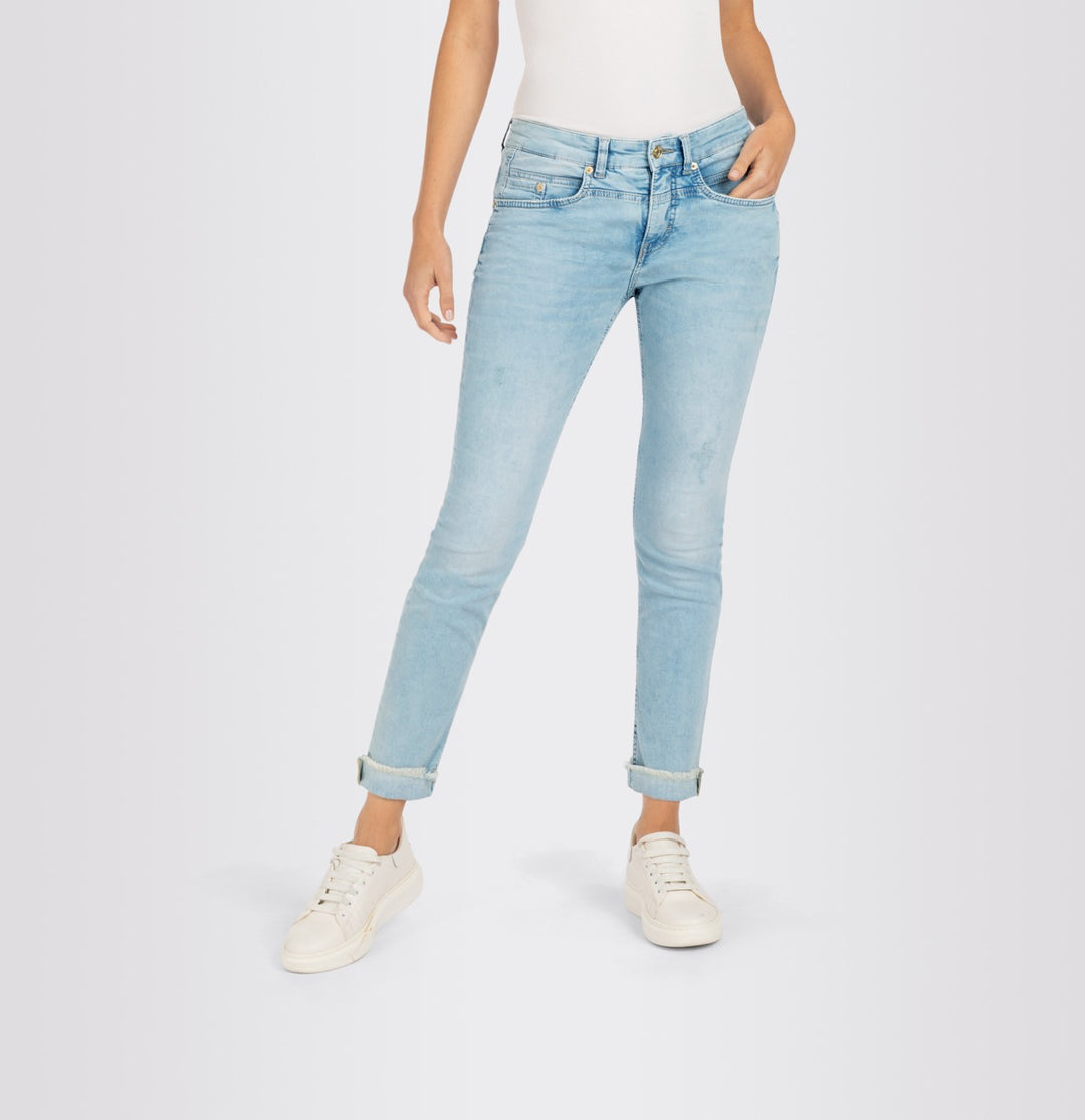 Mac Jeans - Rich Cropped Fringe - Blue Denim