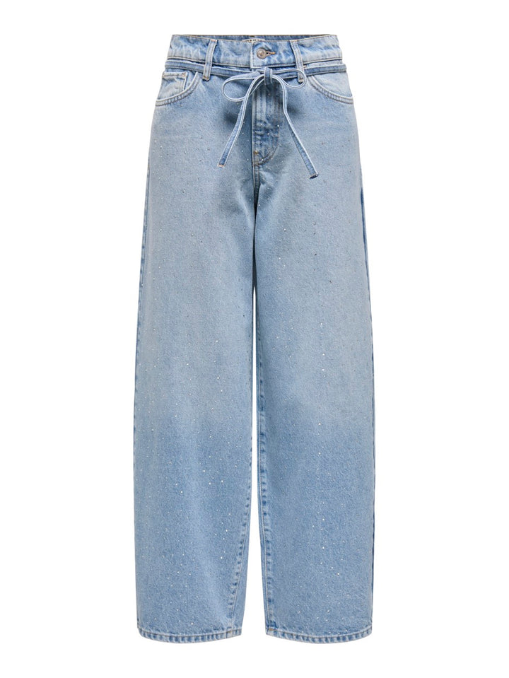 Onlgianna Rhinest Mw Straight - Blue Denim