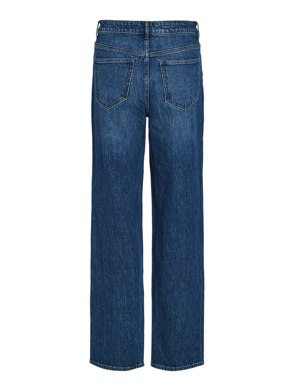 Vikelly Jaf Hw Straight Jeans - Blue Denim