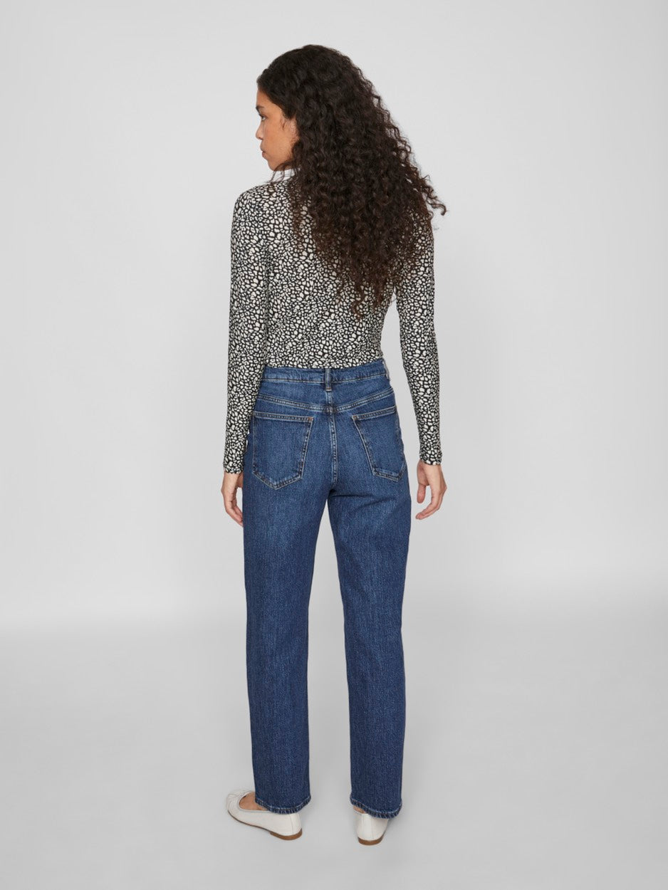 Vikelly Jaf Hw Straight Jeans - Blue Denim