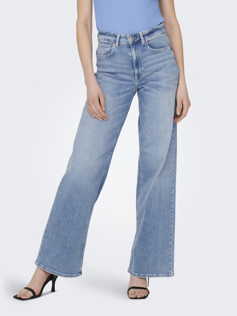 Onlmadison Blush Hw Wide Dnm Cro371 - Blue Denim