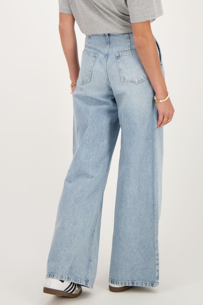 Blauwe Denim Wide Leg Jeans - Blue Denim
