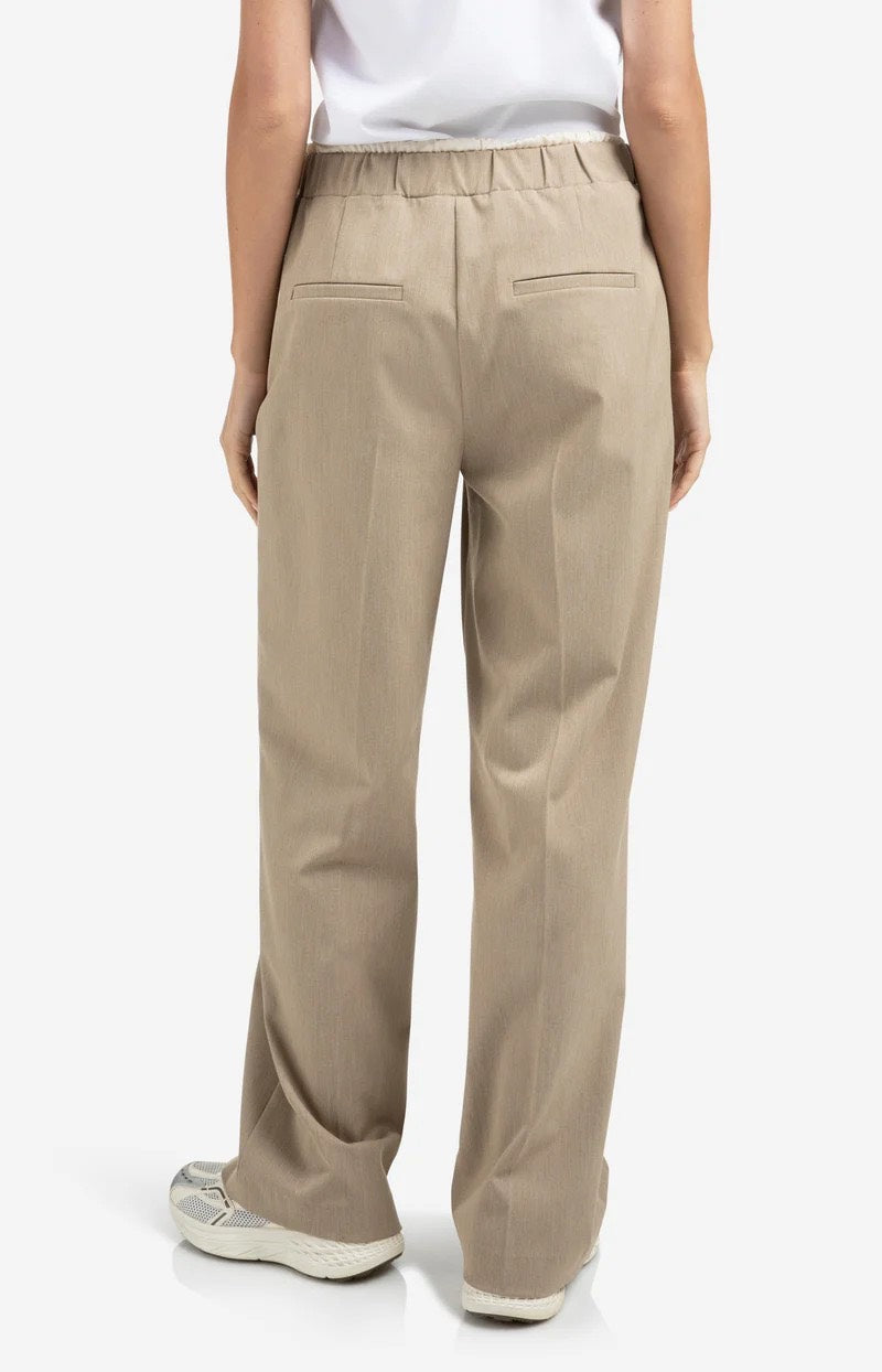 Woven Wide Leg Trousers With C - Zand