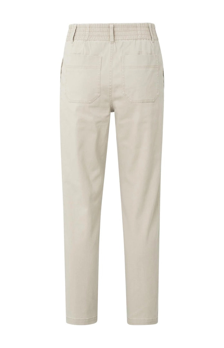 Woven Loose Fit Trousers With - Beige