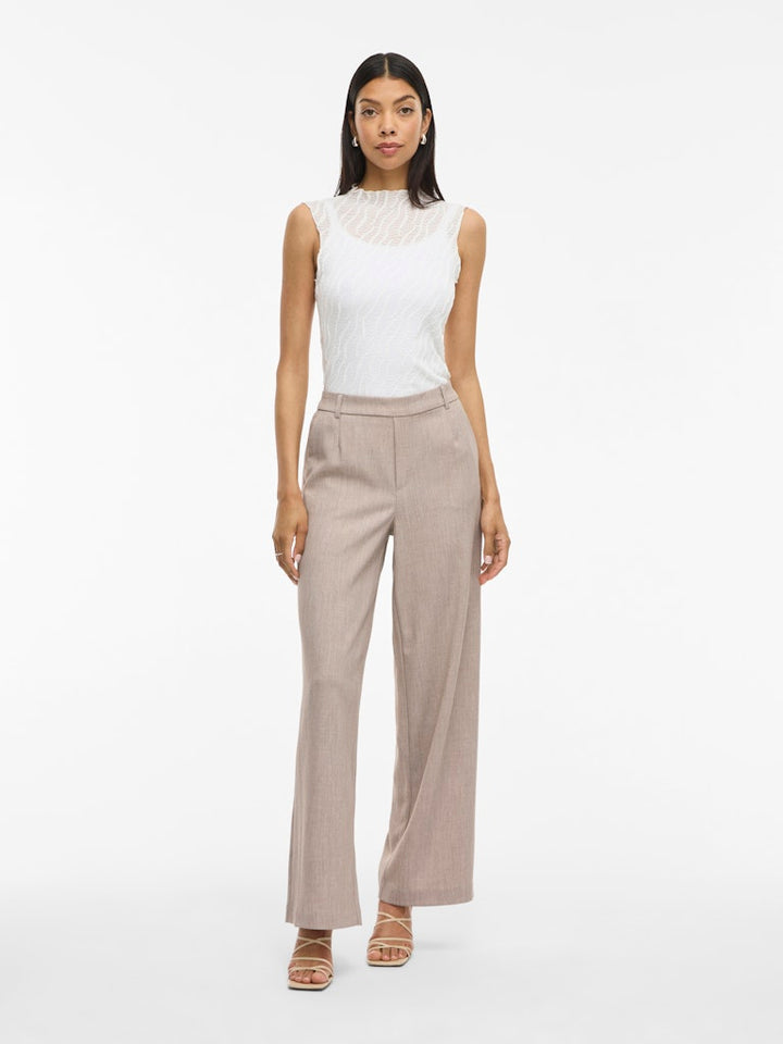 Vivarone Hw Wide Pant - Noos - Zand Dessin