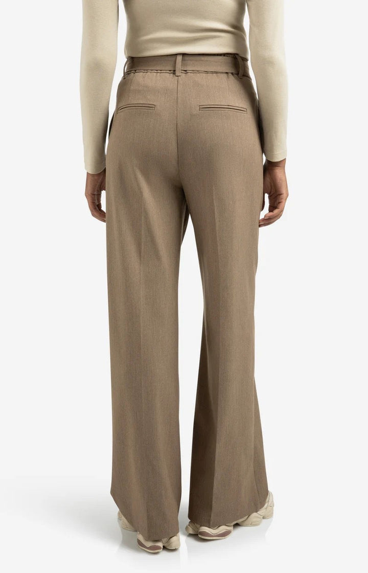 Woven Wide Leg Trousers  With - Kaki