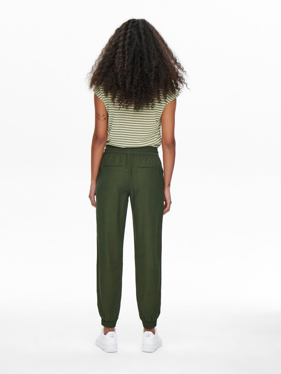 Onlkelda-emery Mw Pull-up Pants Pnt - Donkergroen