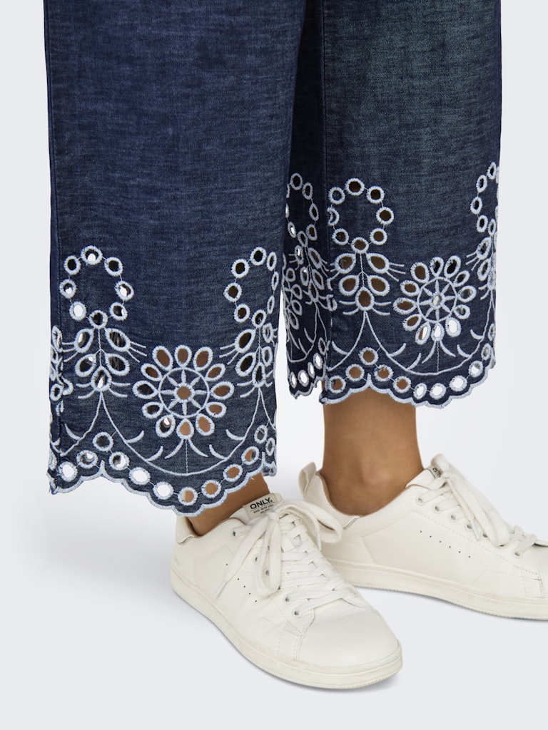 Jdymargot Bille Hw Embr Ank Pant Wvn - Blue Denim