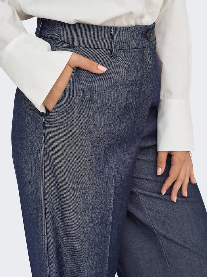 Jdyanthony Bloom Hw Pant Tlr - Blue Denim