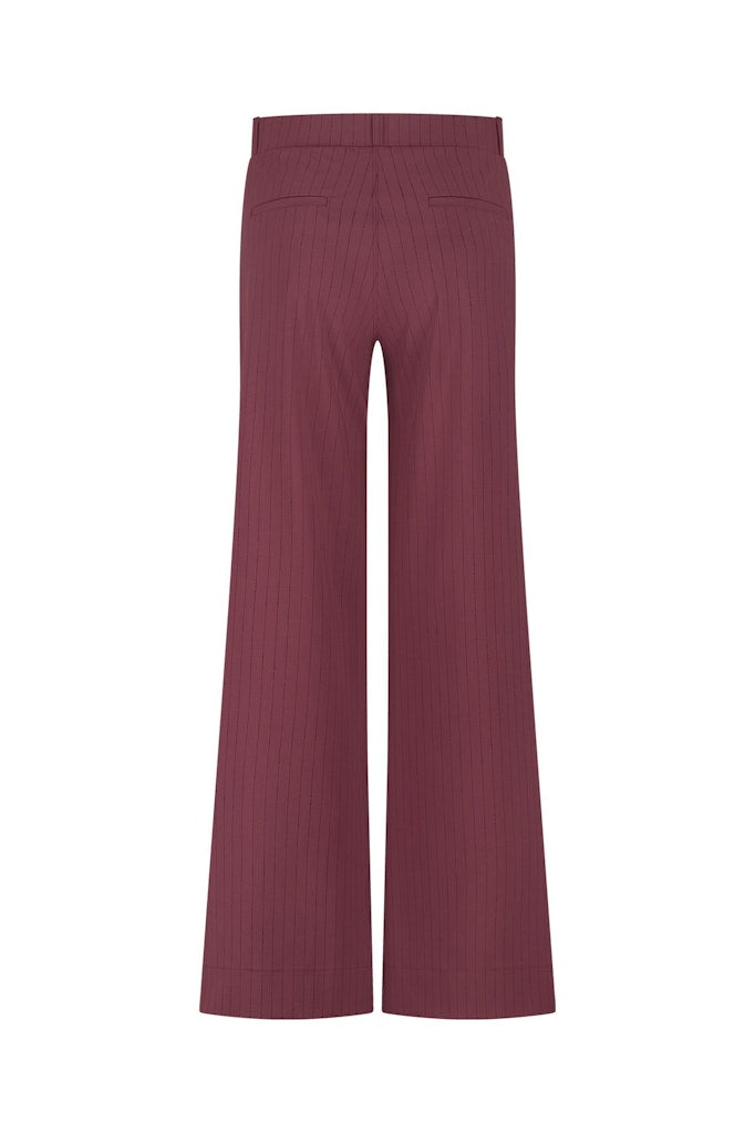 Luz Stripe Trouser - Bordeaux