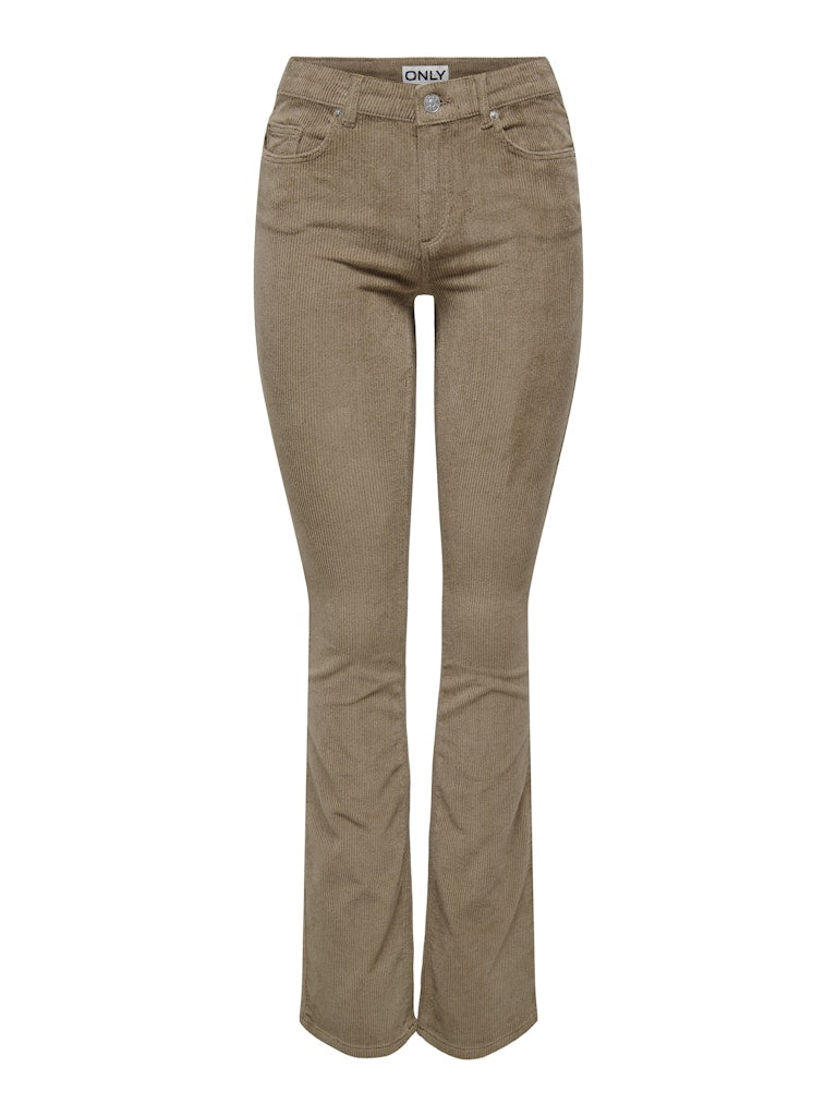 Onlmary-global Mid Cord Flared Pnt Noos - Bruin