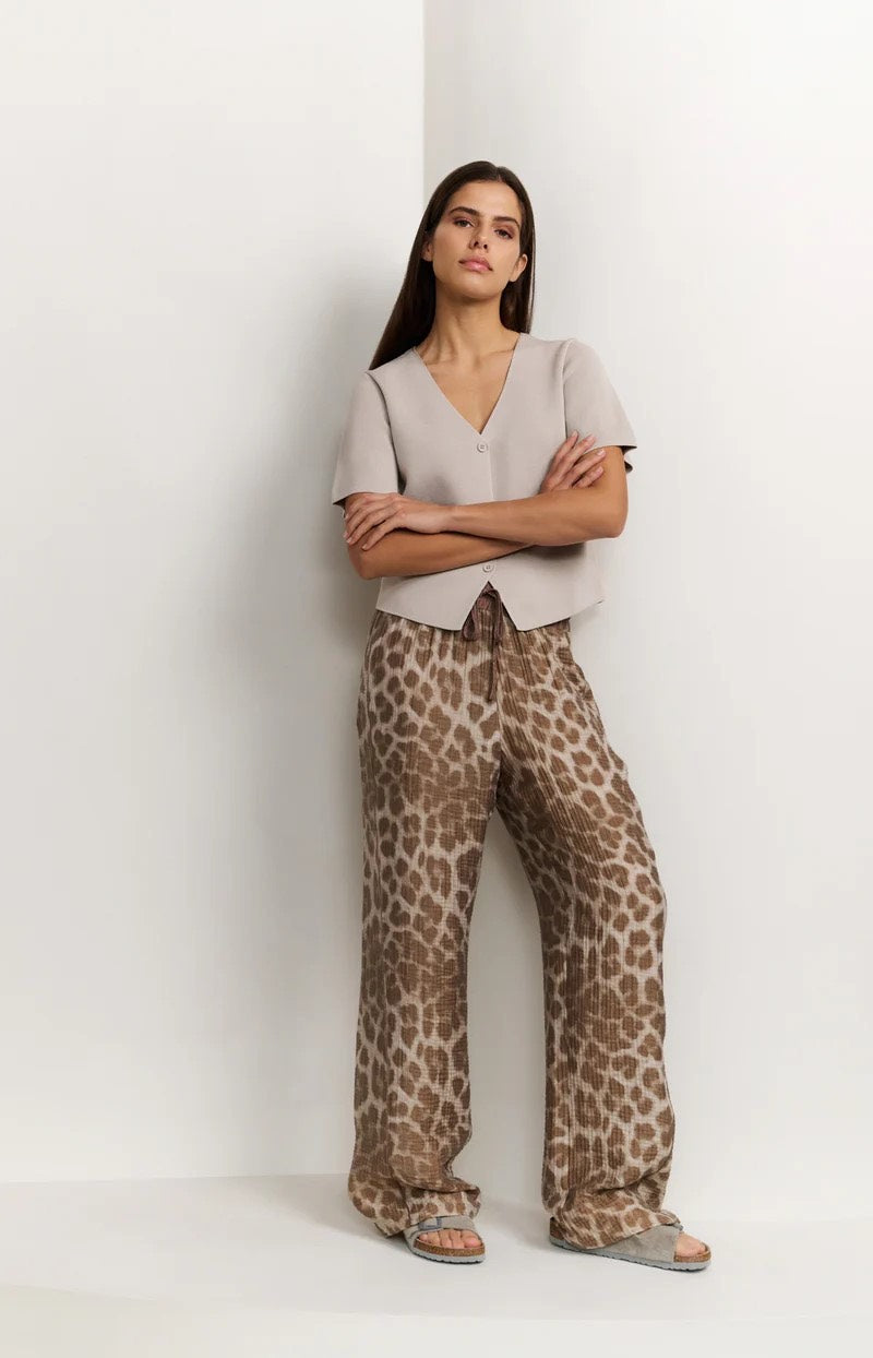 Leopard Print Trousers - Bruin Dessin