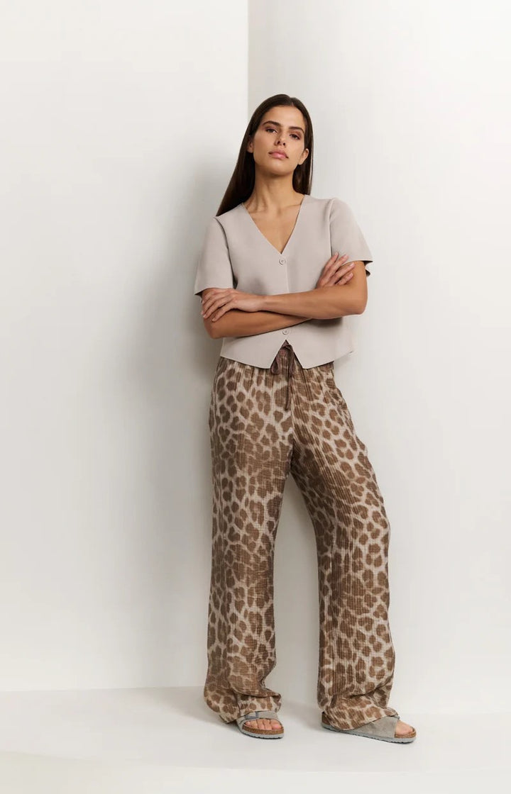 Leopard Print Trousers - Bruin Dessin