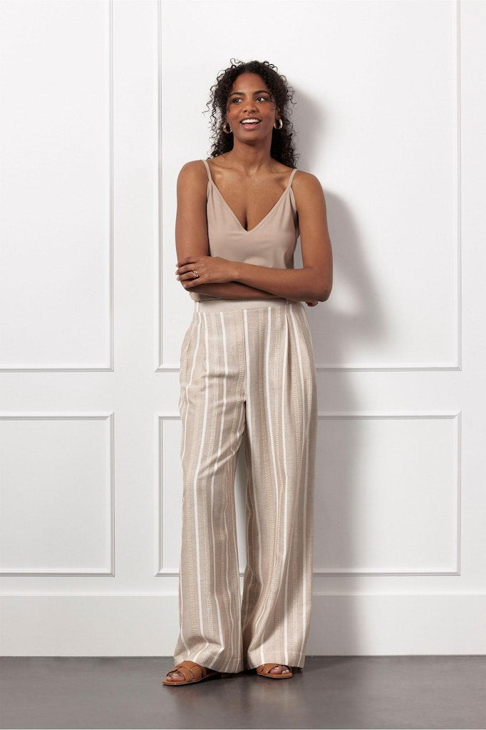 Fardeau Gold Stripe Trousers - Bruin Dessin