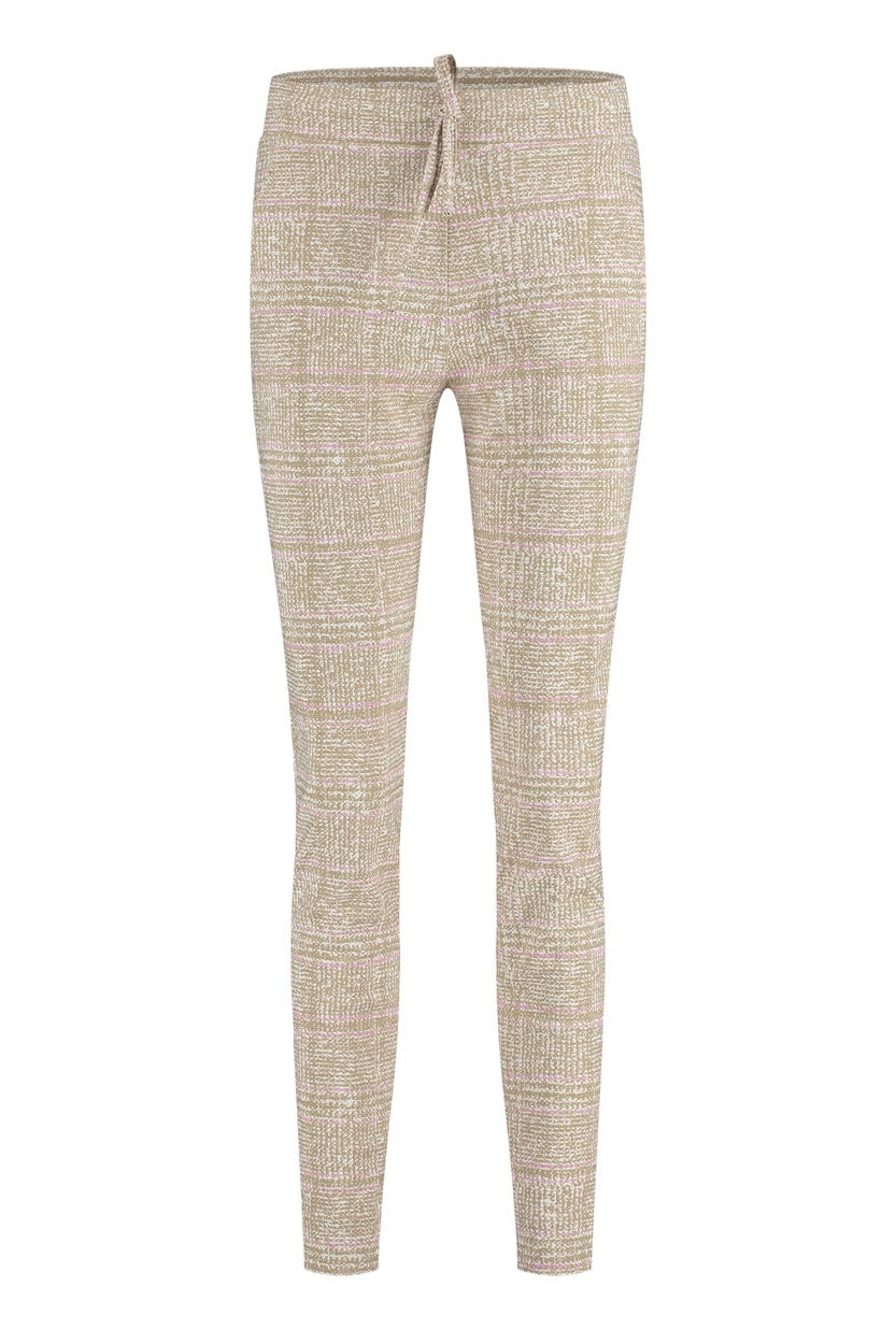 Downstairs Bonded Check Trousers - Bruin Dessin