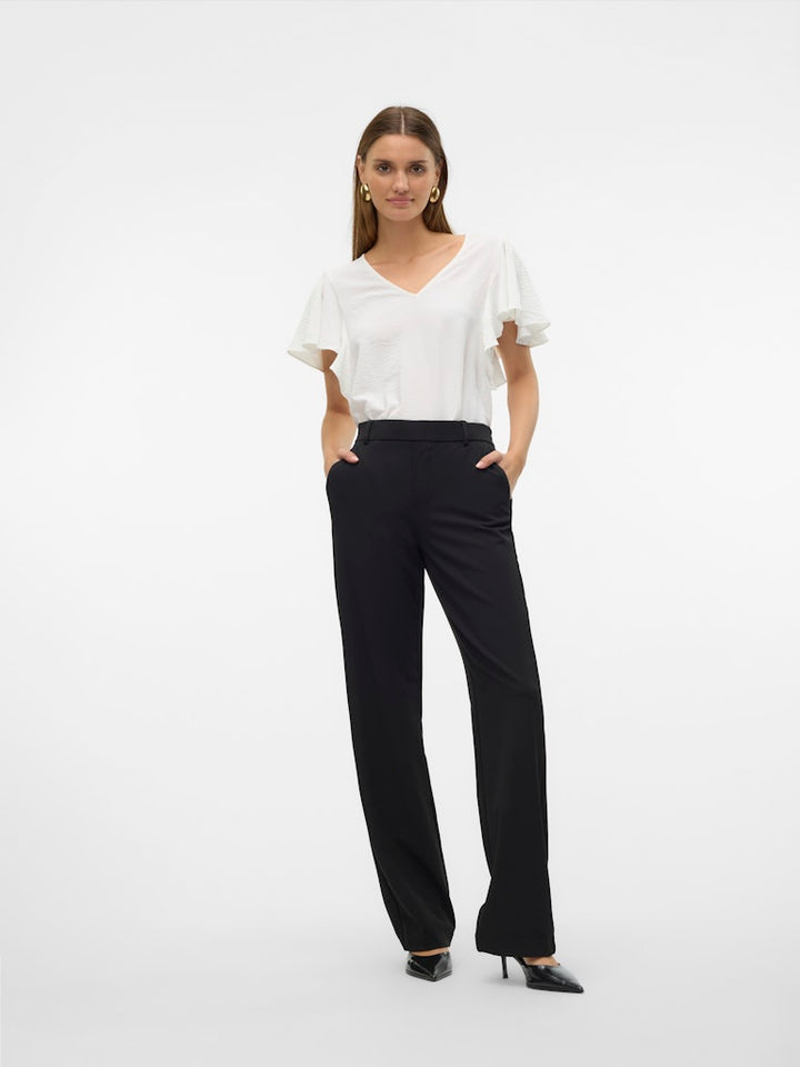 Vmmaya Mw Straight Solid Pant Noos - Zwart