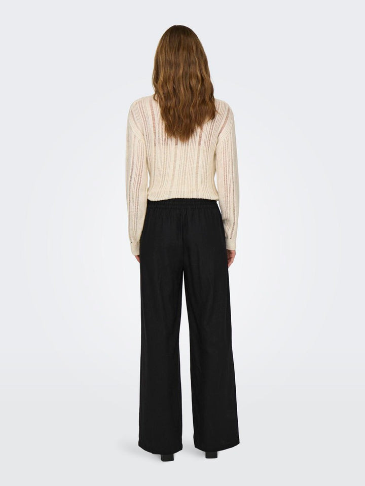 Jdysay Hw Linen Wide Pant Wvn Noos - Zwart