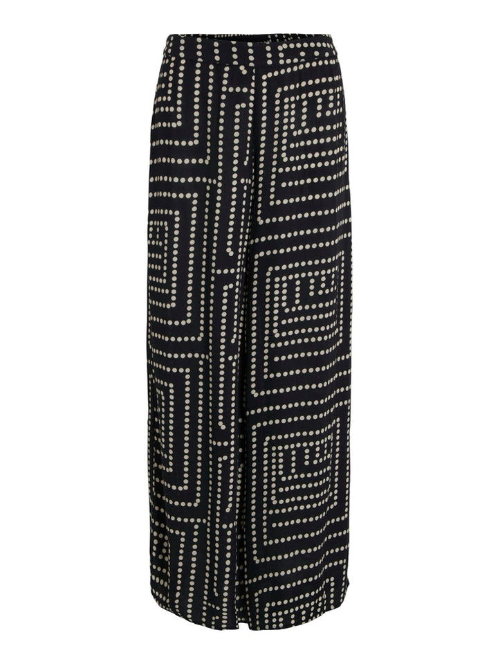 Vifrelli Klio Hw Wide Pants - Zwart Dessin