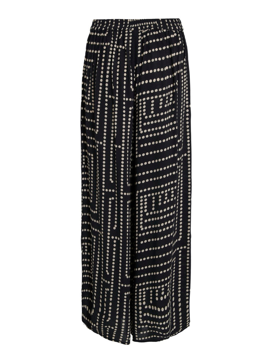 Vifrelli Klio Hw Wide Pants - Zwart Dessin