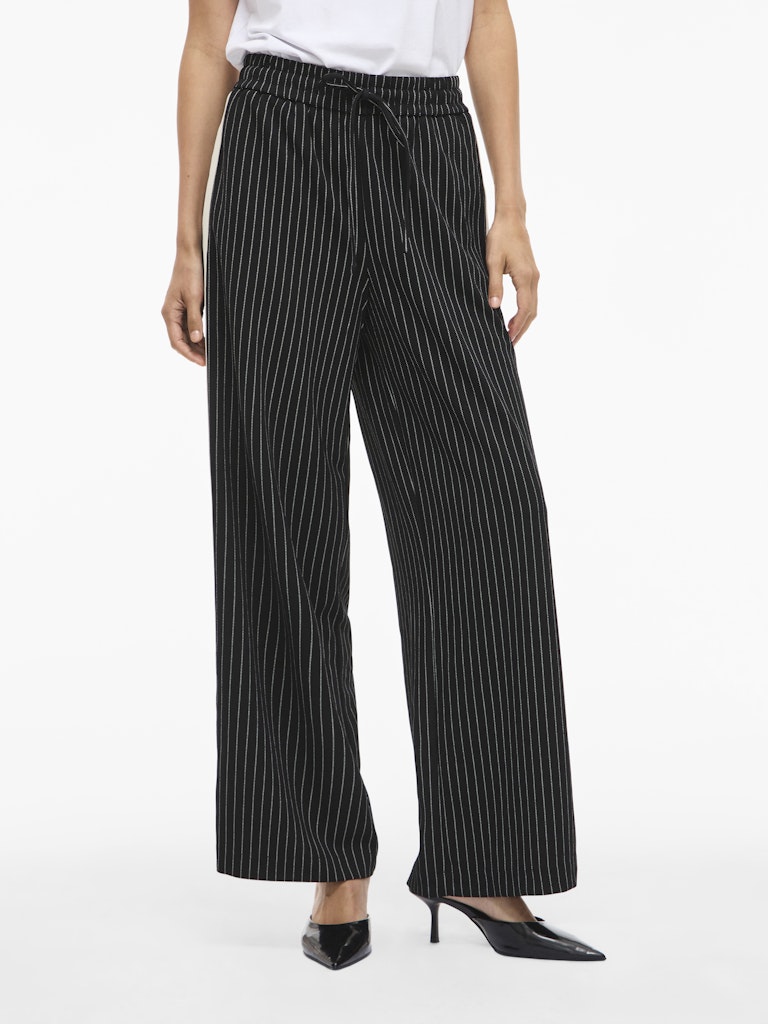 Viclua Hw Striped Pants - Zwart Dessin
