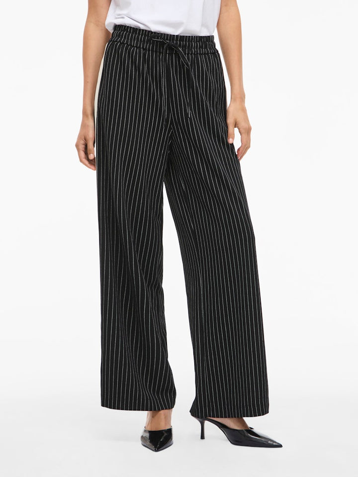 Viclua Hw Striped Pants - Zwart Dessin