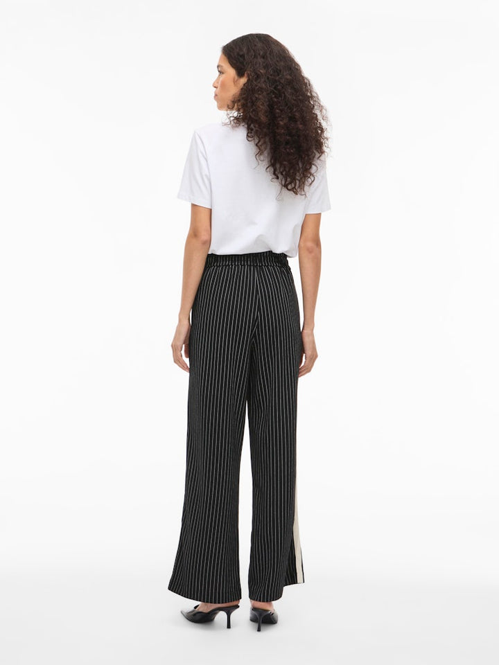 Viclua Hw Striped Pants - Zwart Dessin